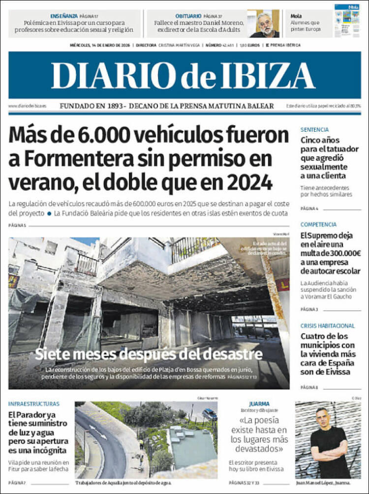 Portada de Diario de Ibiza (Espa&ntilde;a)