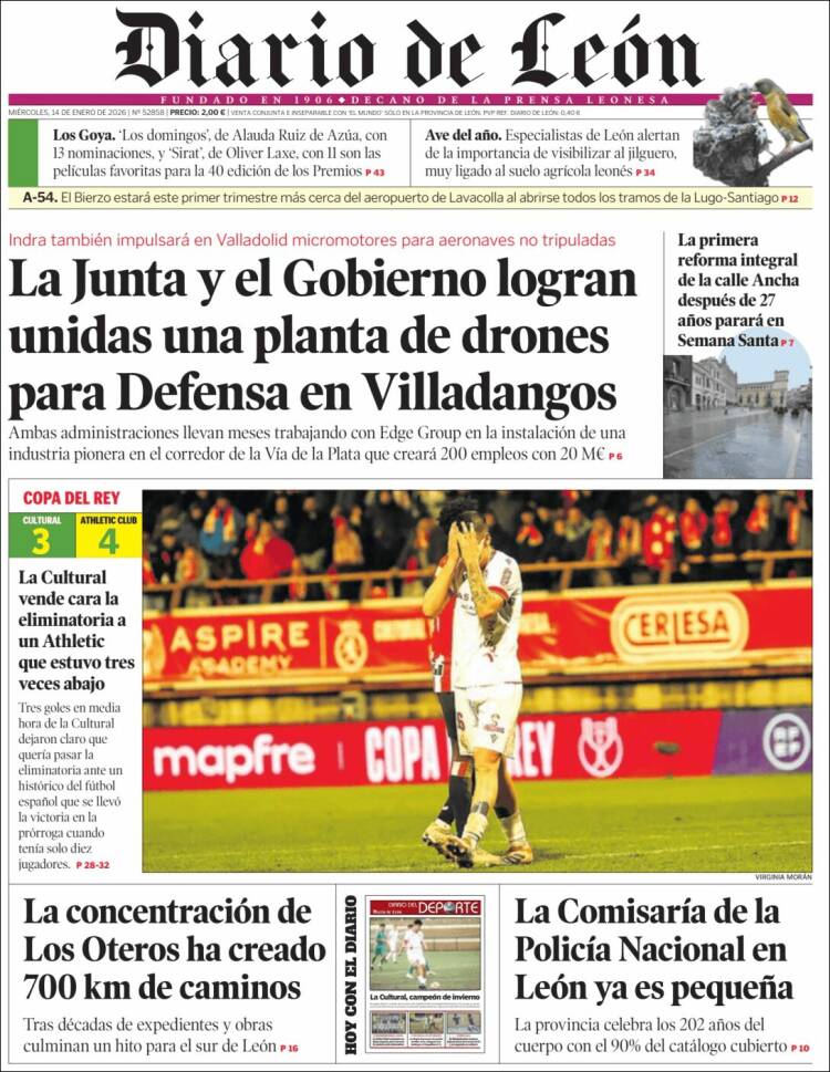 Portada de Diario de León (Espa&ntilde;a)