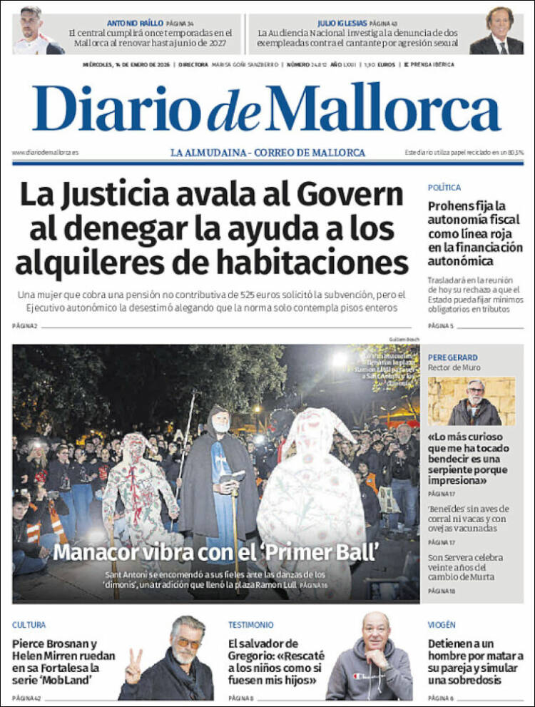 Portada de Diario de Mallorca (Espa&ntilde;a)