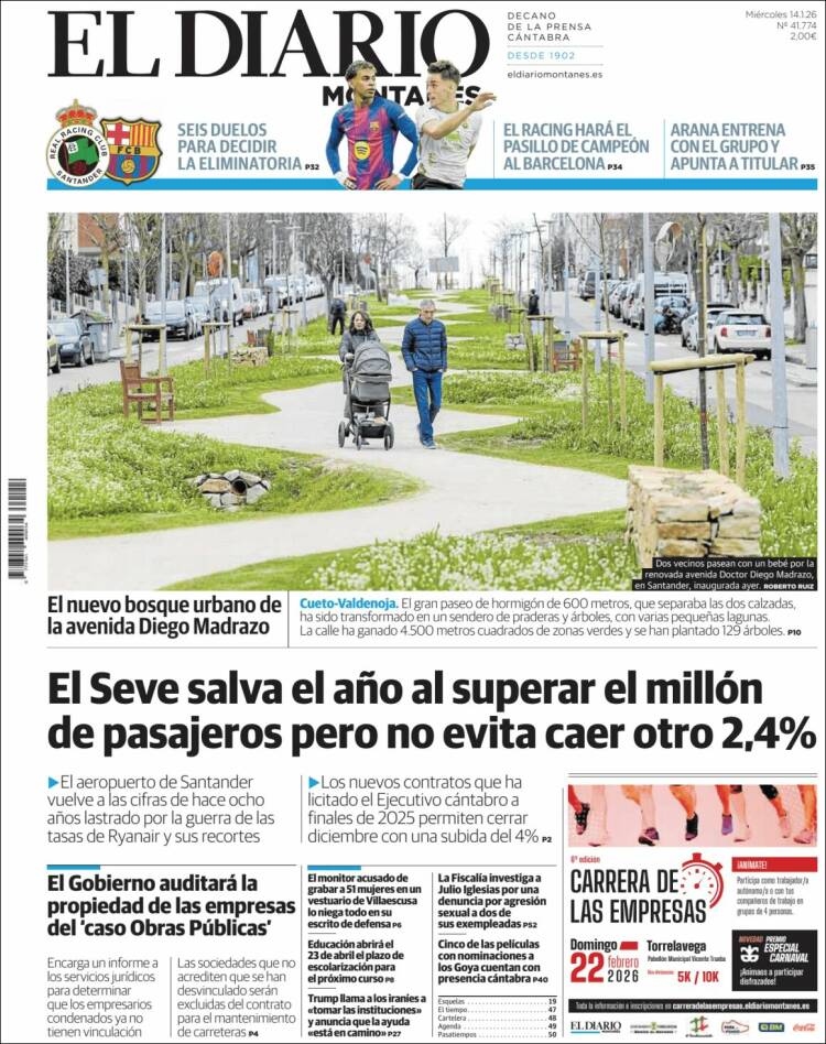 Portada de El Diario Montañés (Espa&ntilde;a)
