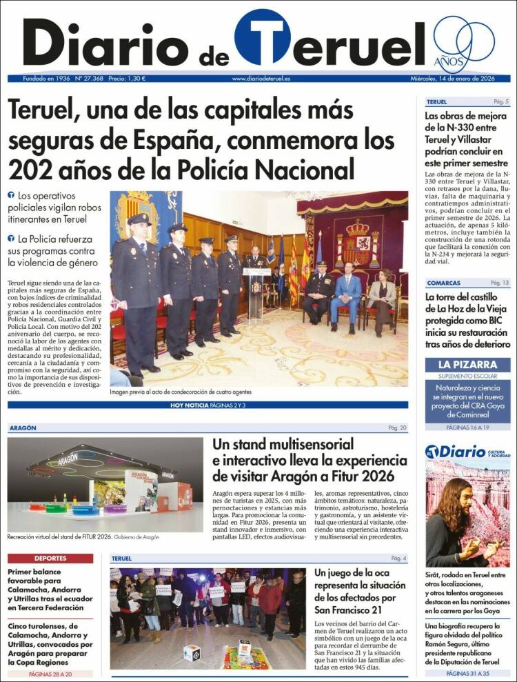 Portada de Diario de Teruel (Espa&ntilde;a)