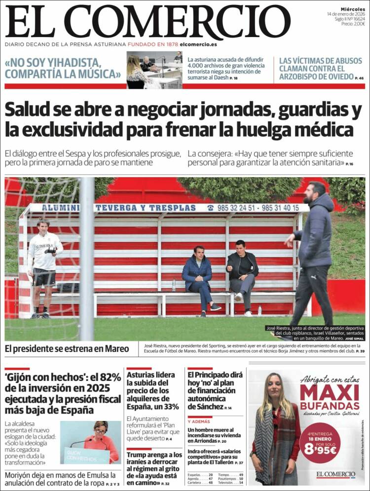 Portada de El Comercio - Gijón (Espa&ntilde;a)