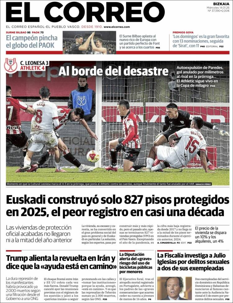 Portada de El Correo (Espa&ntilde;a)