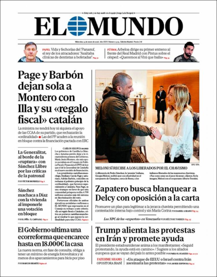 Portada de El Mundo (España)