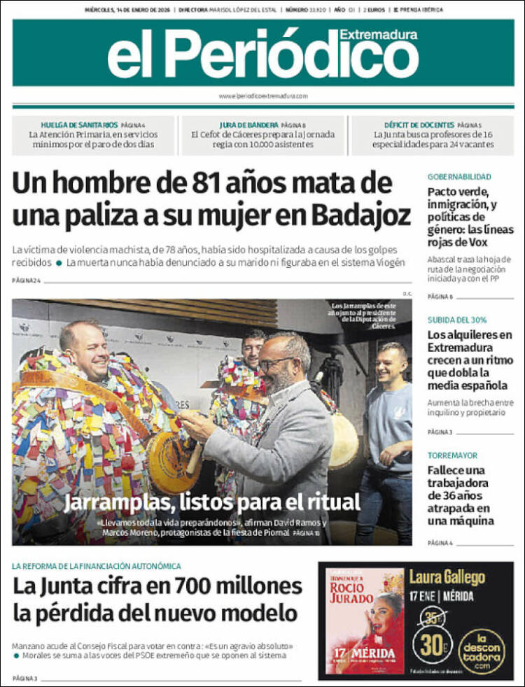 Portada de El Periódico de Extremadura (Espa&ntilde;a)