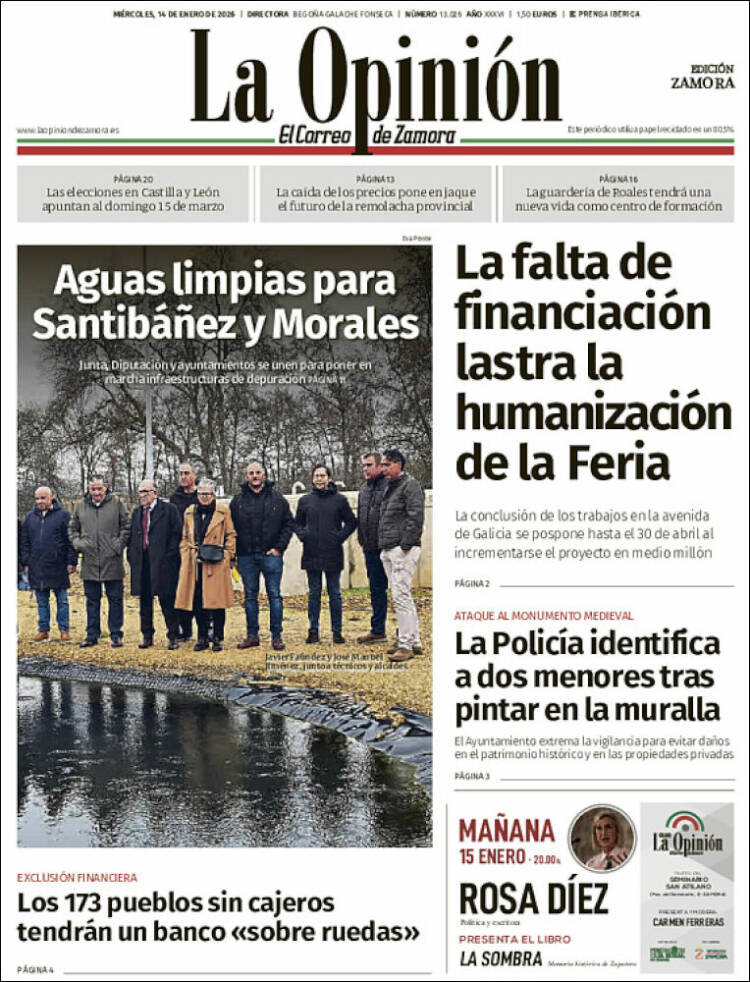 Portada de La Opinión - El Correo de Zamora (Espa&ntilde;a)