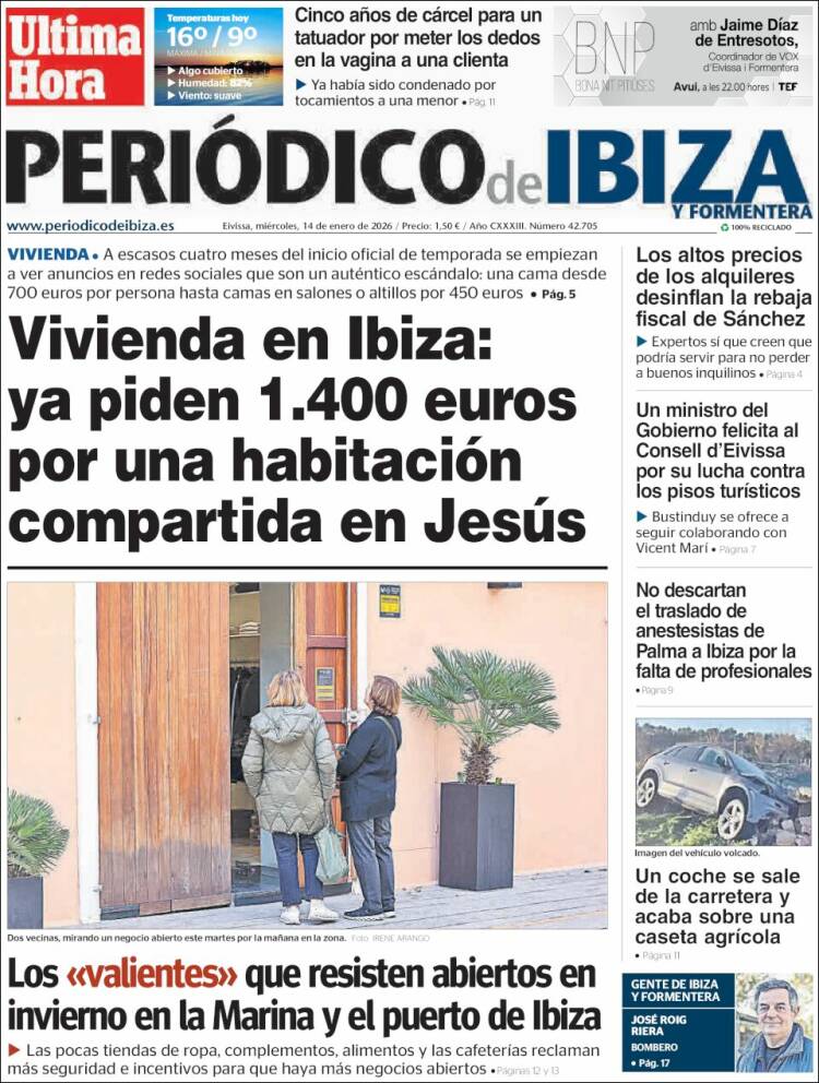Portada de Periódico de Ibiza (Espa&ntilde;a)