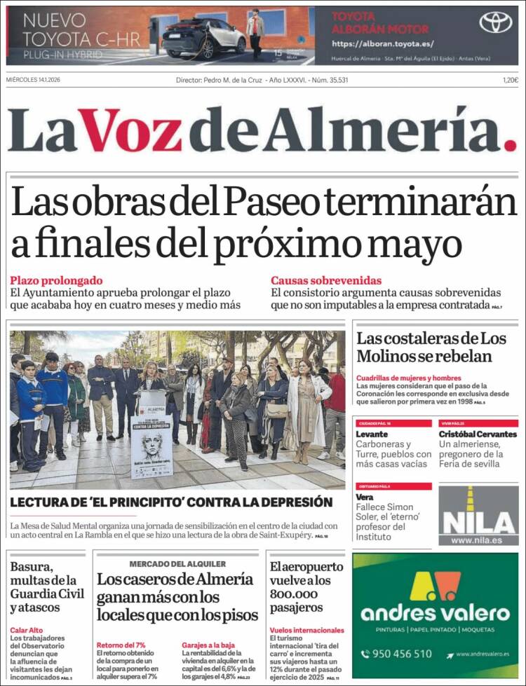 Portada de La Voz de Almería (Espa&ntilde;a)