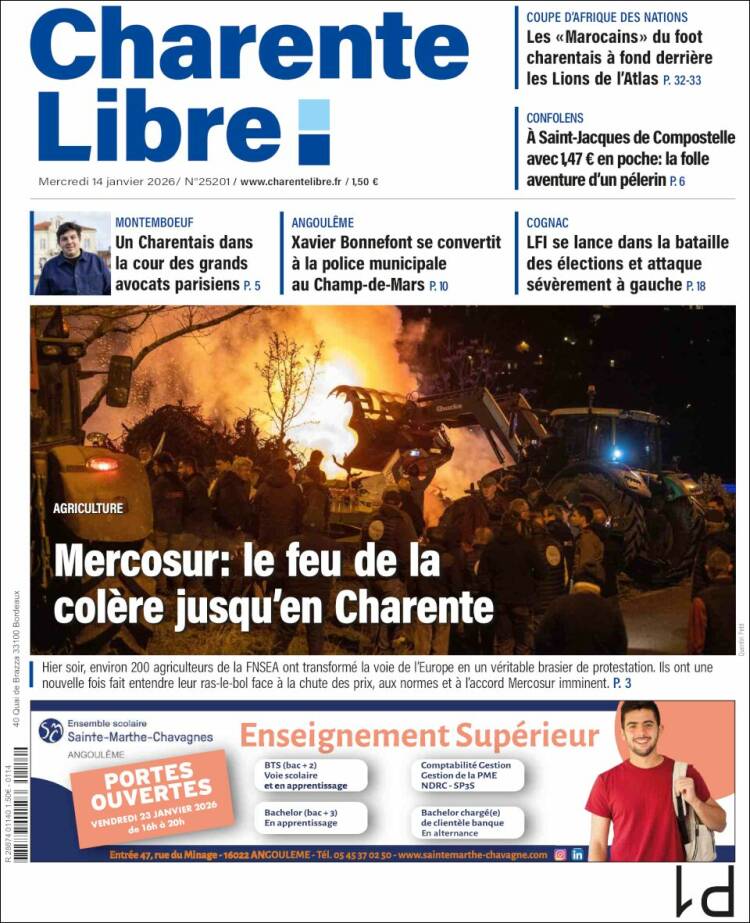 Portada de Charente Libre (Francia)