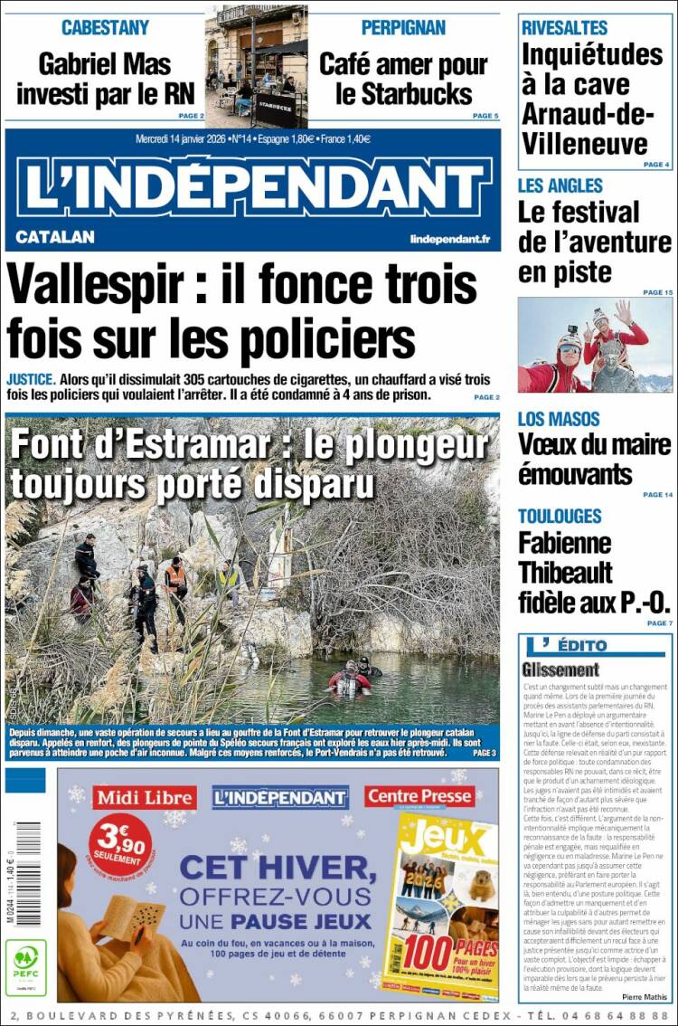 Portada de Le Indépendant (France)
