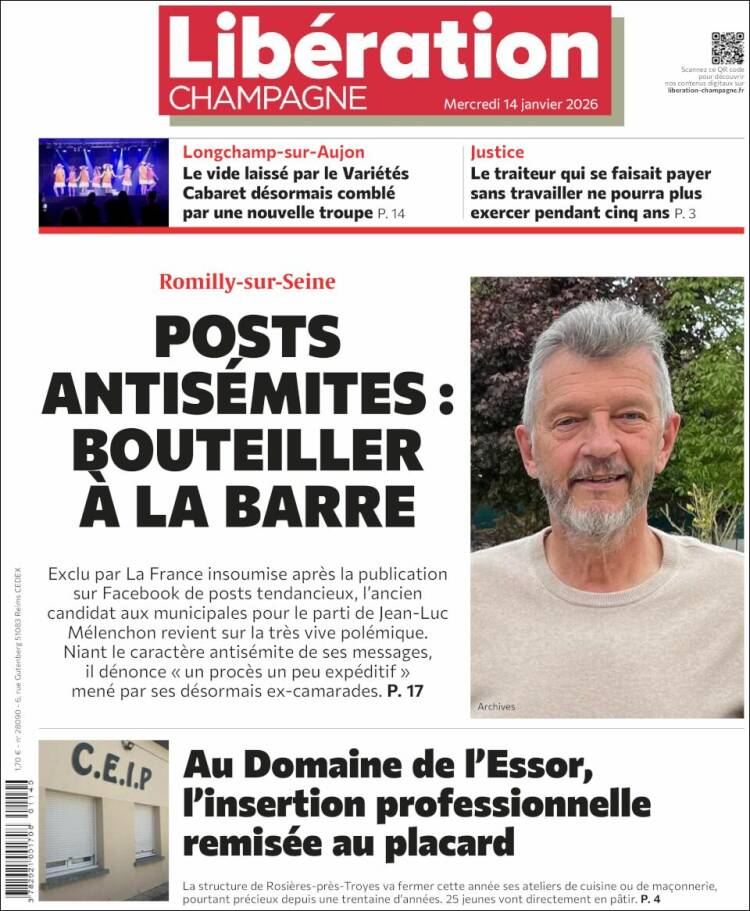 Portada de Libération Champagne (Francia)