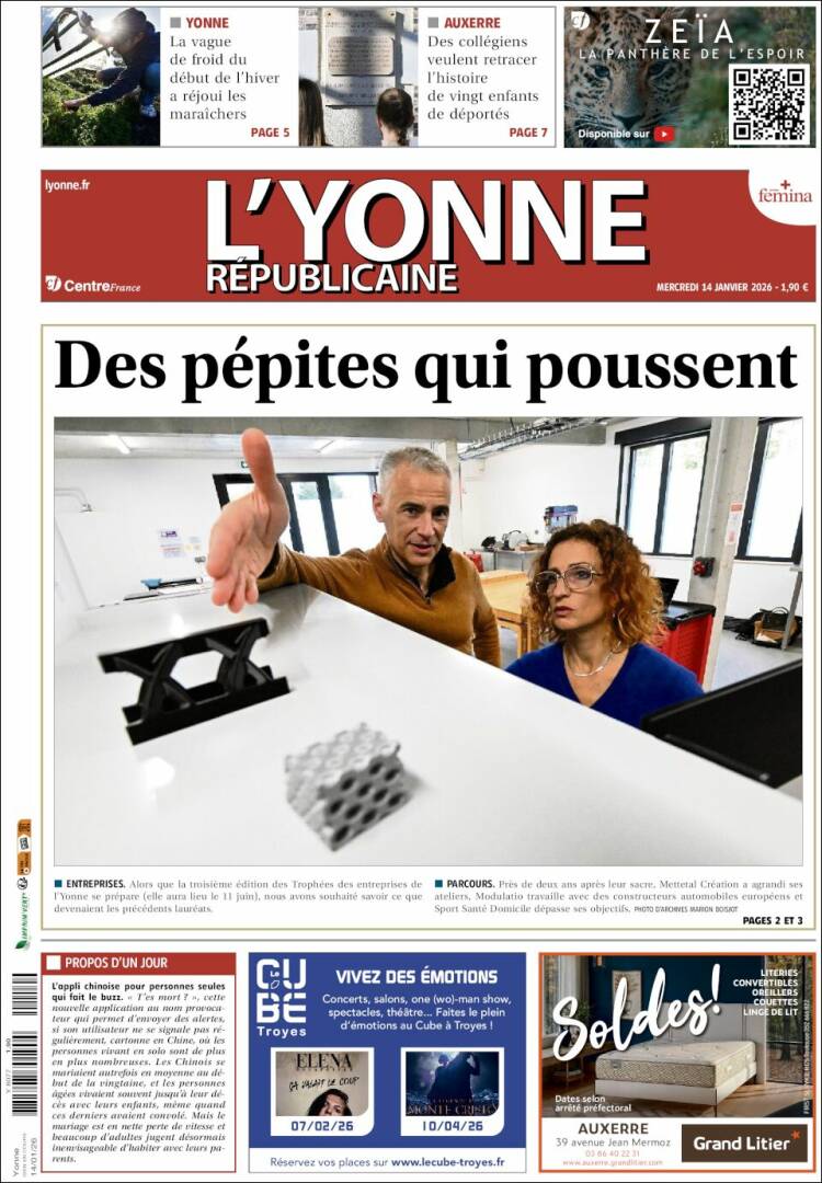 Portada de L'Yonne-Républicaine (Francia)
