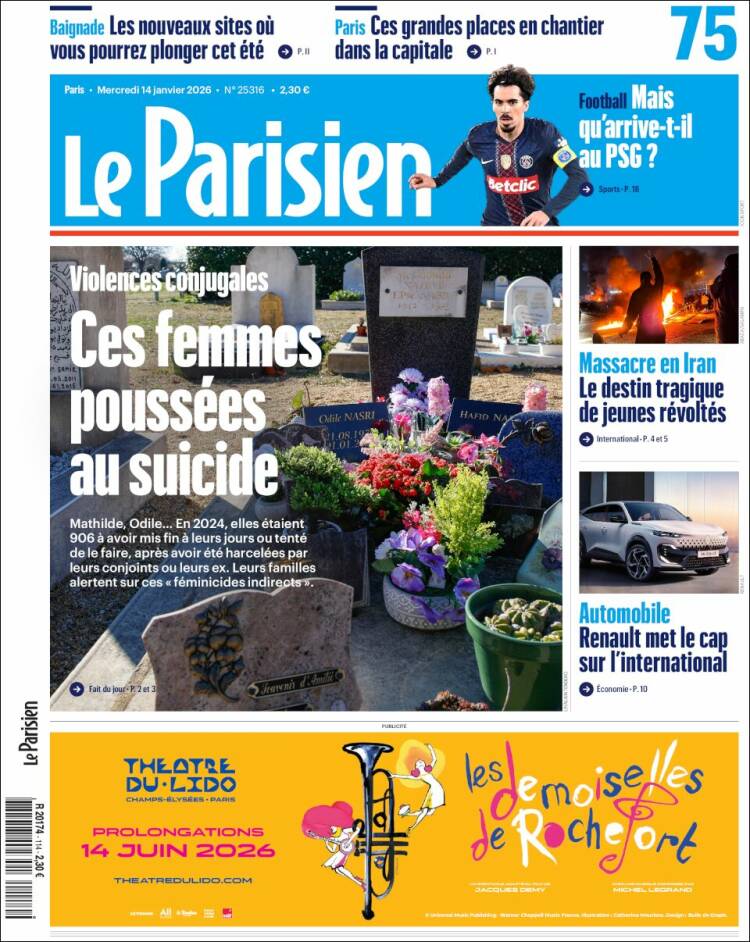 Portada de Le Parisien (Francia)