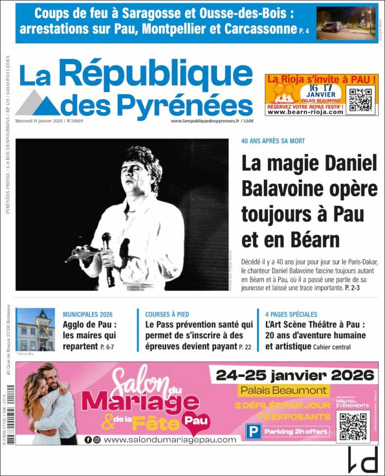 Portada de La République des Pyrénées (Francia)