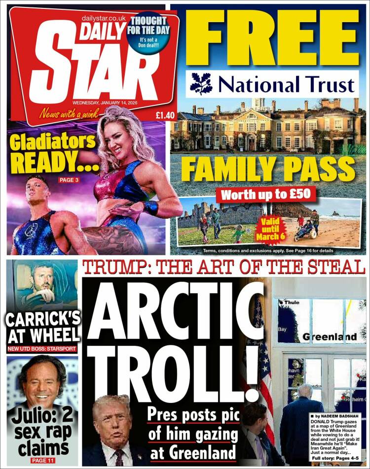 Portada de Daily Star (Reino Unido)