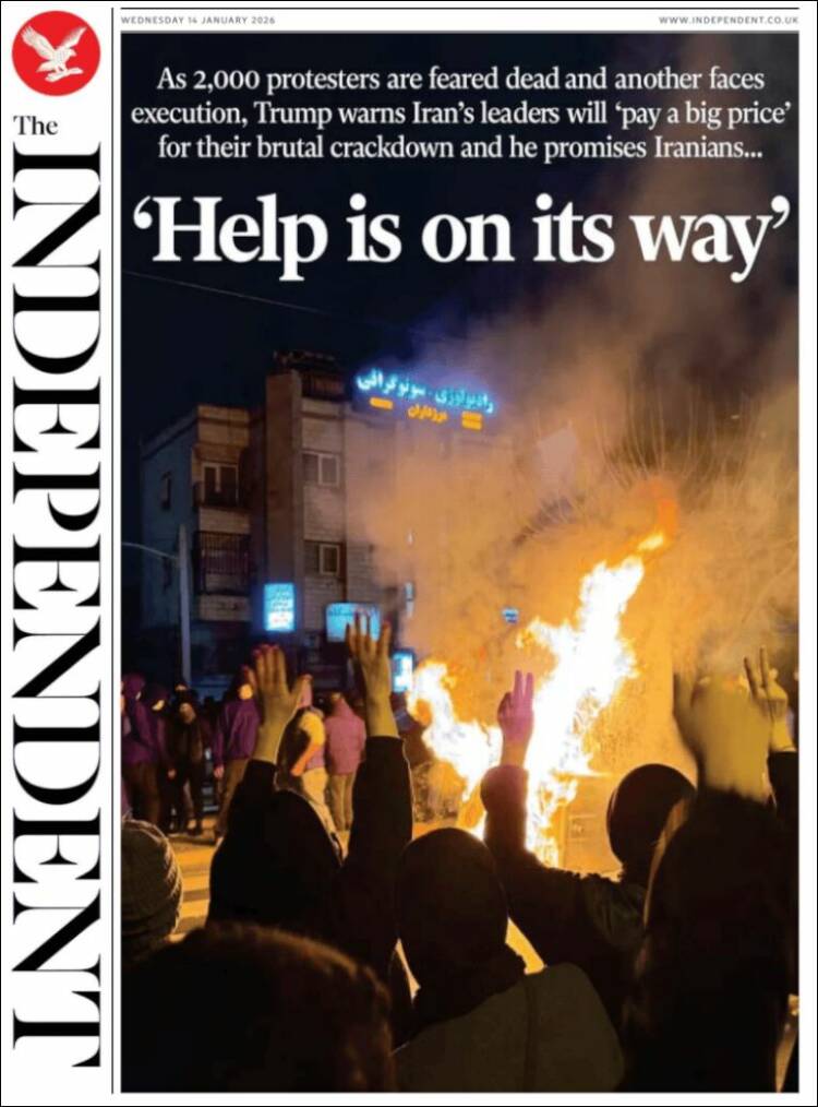 Portada de The Independent (Reino Unido)