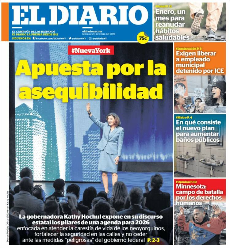 Portada de El Diario NY (USA)