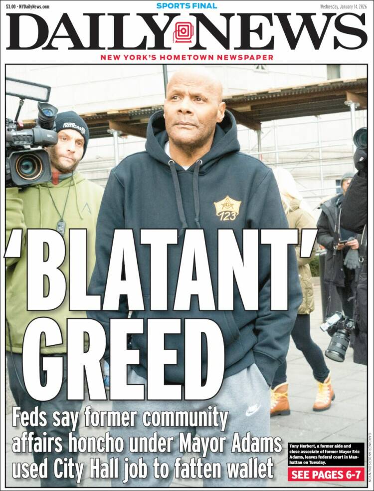 Portada de Daily News - New York (USA)