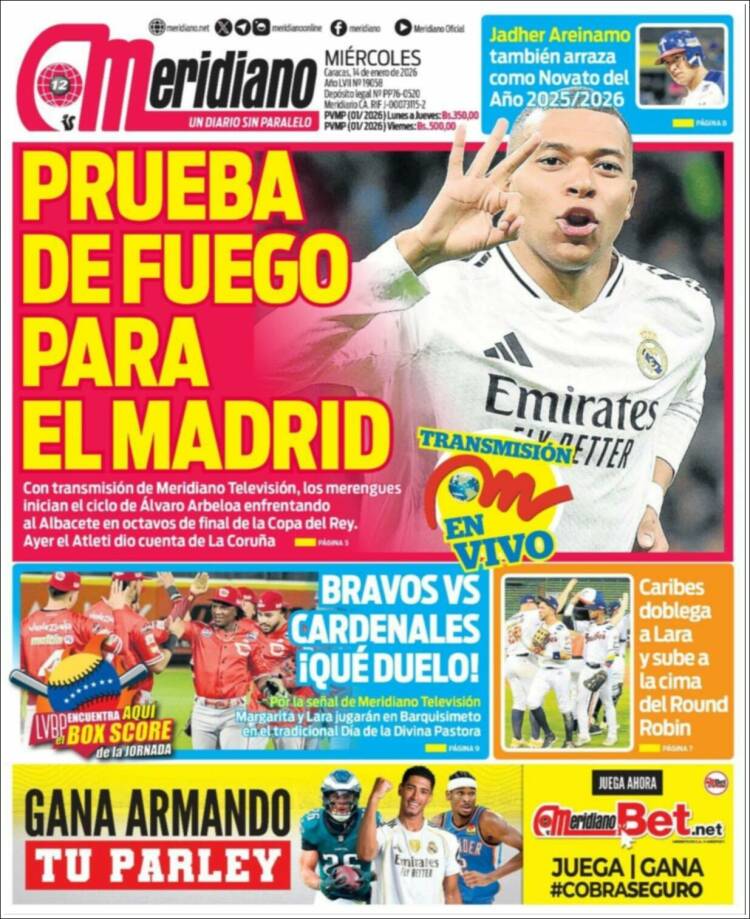 Portada de Meridiano (Venezuela)