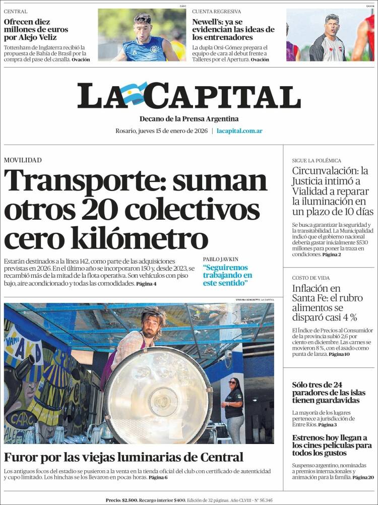 Portada de La Capital - Rosario (Argentina)