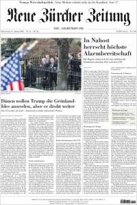 Portada de Neue Zürcher Zeitung (Suiza)
