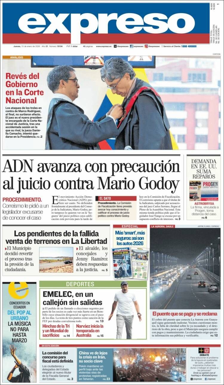 Portada de Expreso (Ecuador)