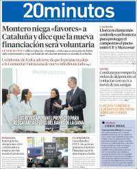 Portada de 20 Minutos - Valencia (Espagne)