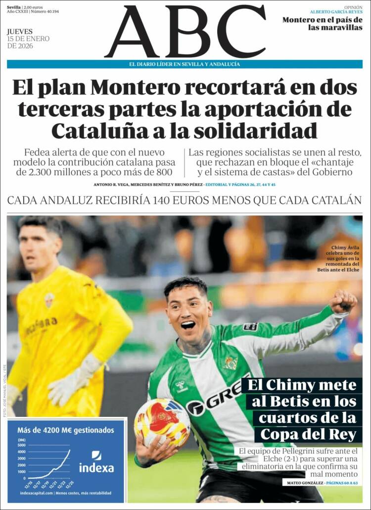 Portada de ABC - Sevilla (Espa&ntilde;a)