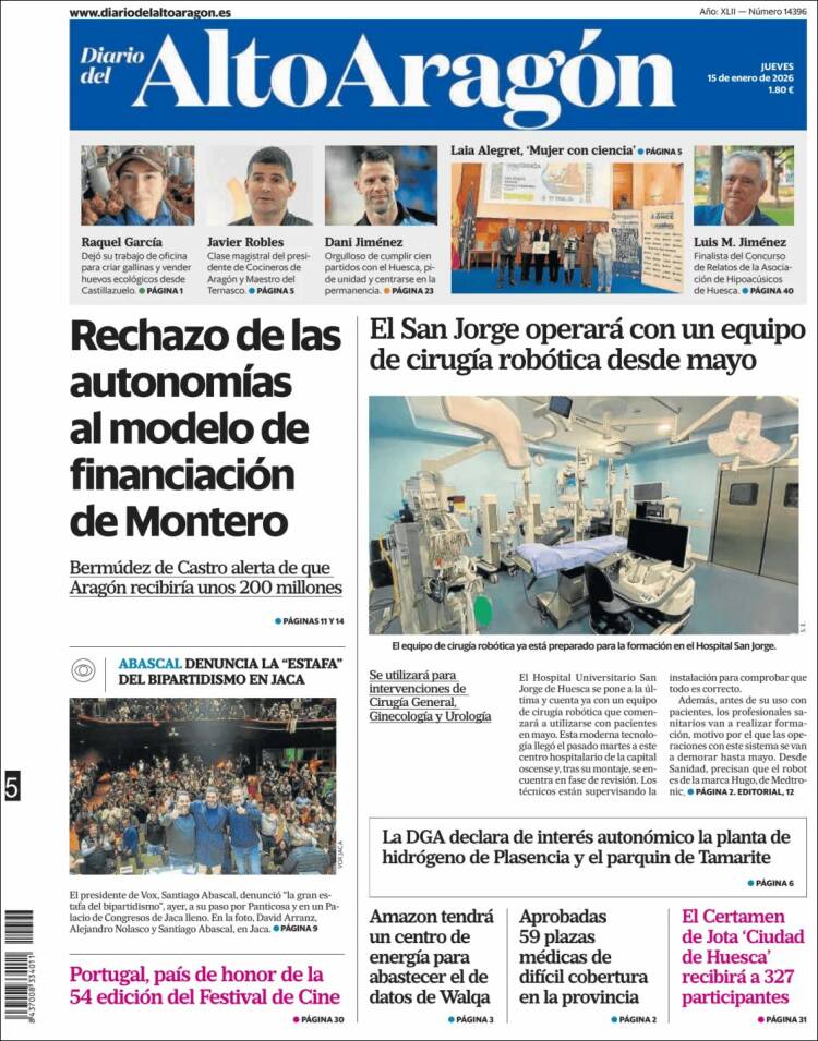 Portada de Diario del AltoAragón (Espa&ntilde;a)