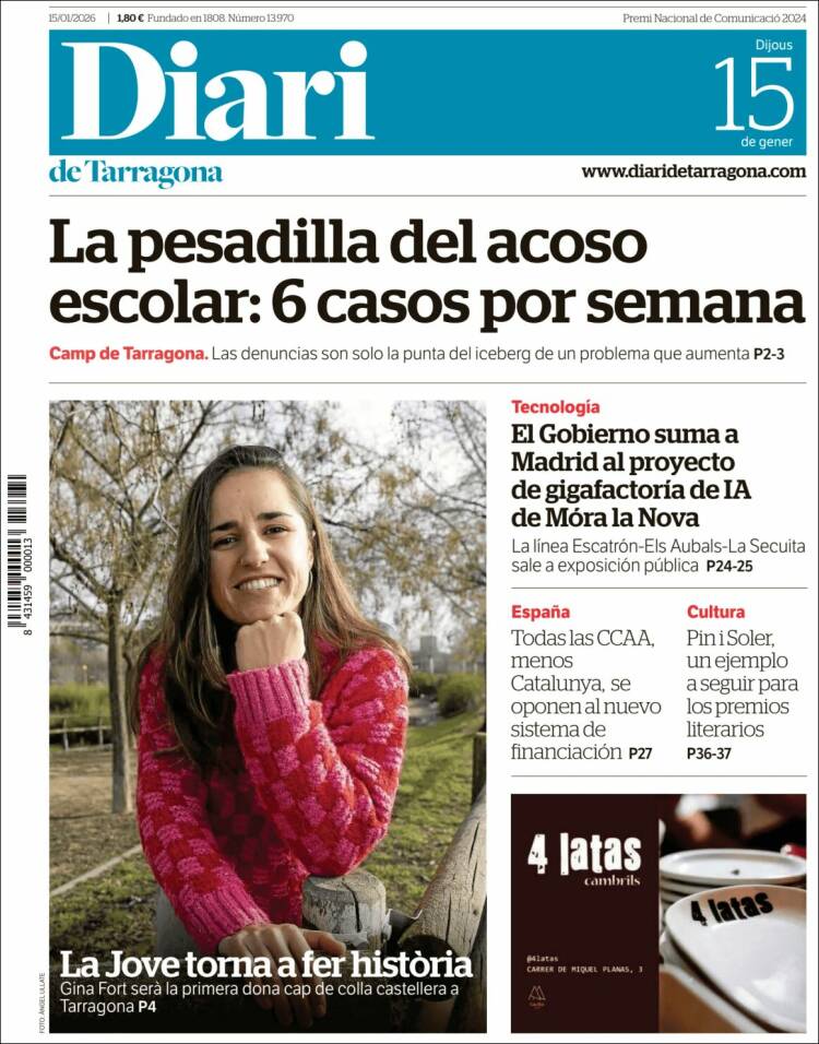 Portada de Diari de Tarragona (Espa&ntilde;a)