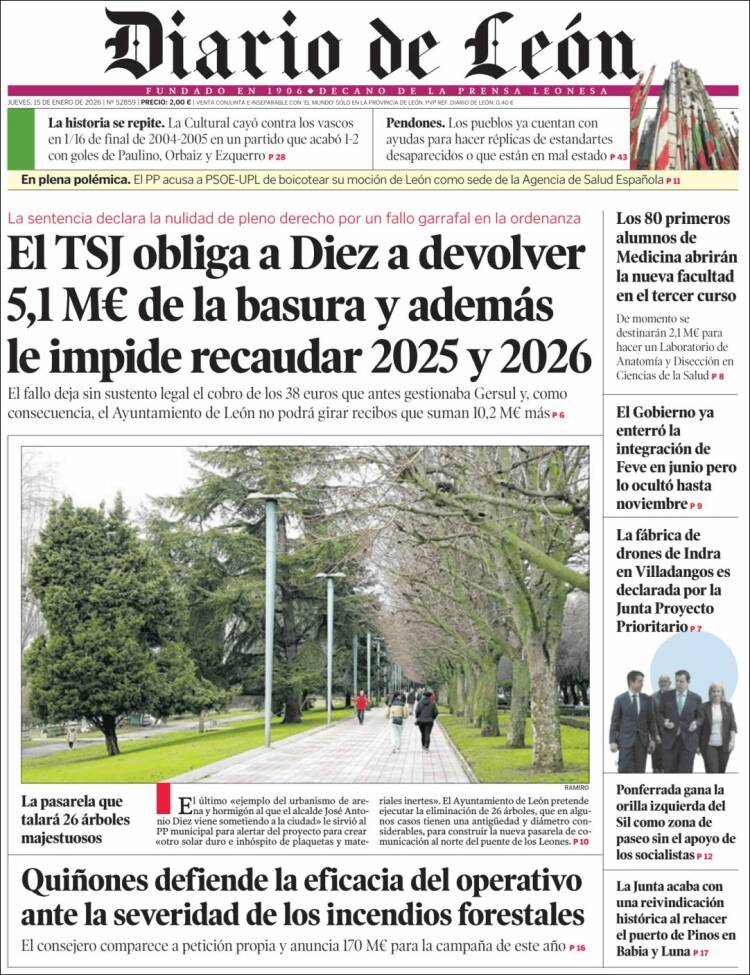 Portada de Diario de León (Espa&ntilde;a)