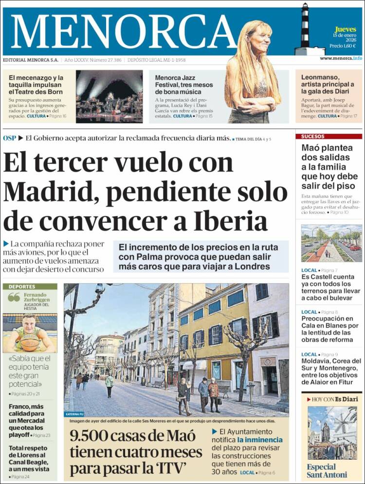 Portada de Menorca - Diario Insular (Espa&ntilde;a)