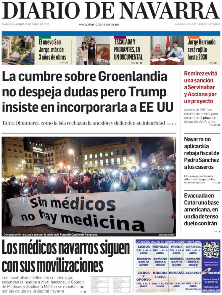 Portada de Diario de Navarra (Espa&ntilde;a)