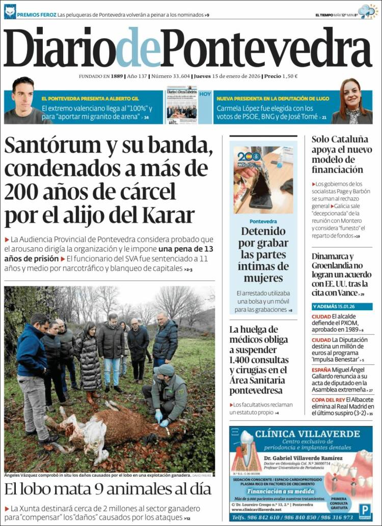 Portada de Diario de Pontevedra (Spain)