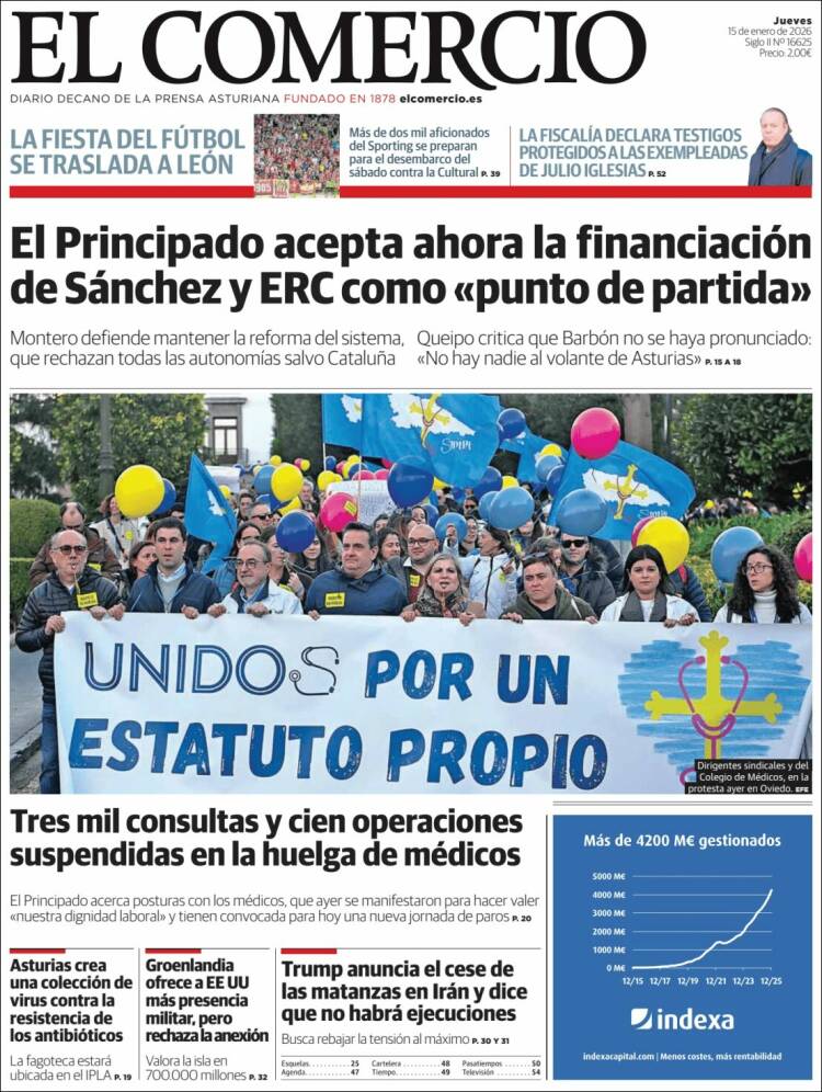 Portada de El Comercio - Gijón (Espa&ntilde;a)