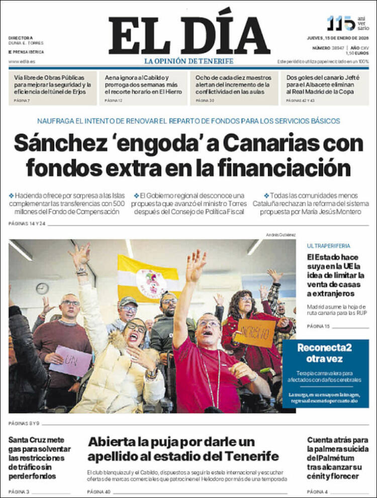 Portada de El Día (Espa&ntilde;a)