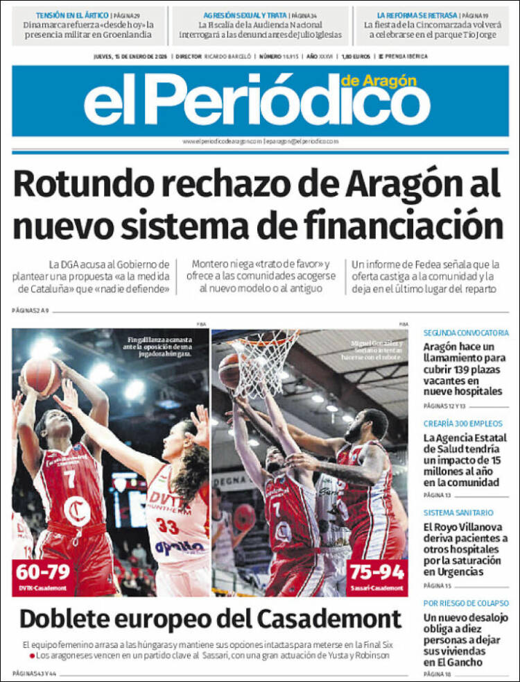 Portada de El Periódico de Aragón (Espa&ntilde;a)