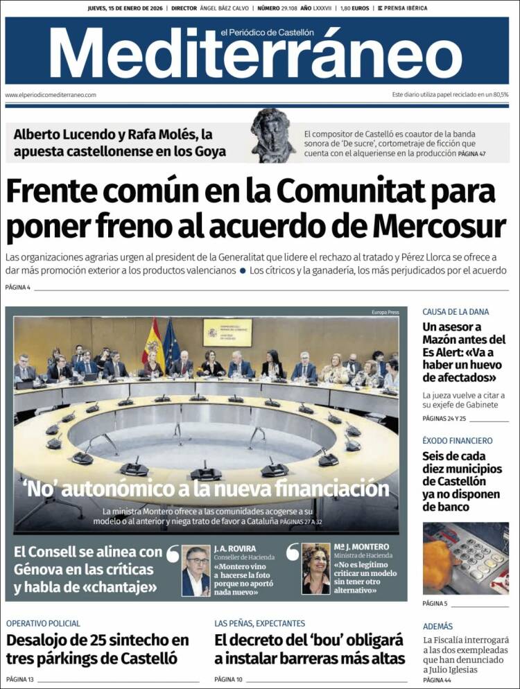 Portada de El Periódico Mediterraneo (Espa&ntilde;a)