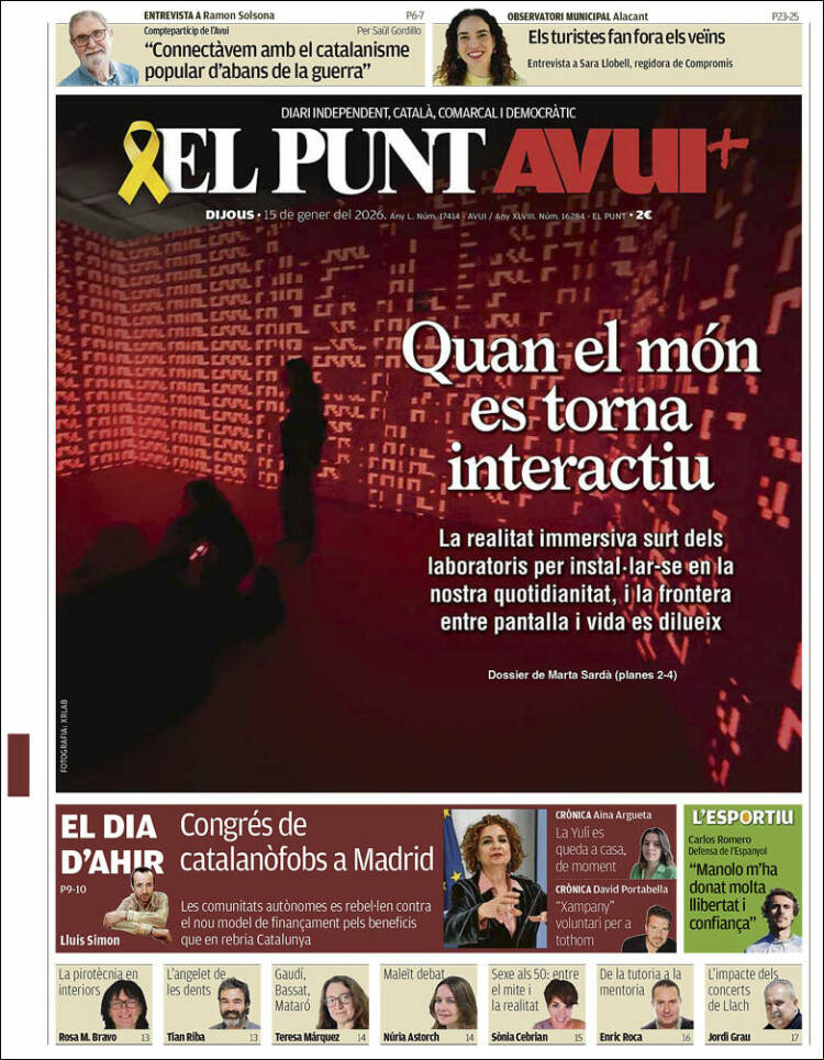 Portada de El Punt Avui (Espa&ntilde;a)
