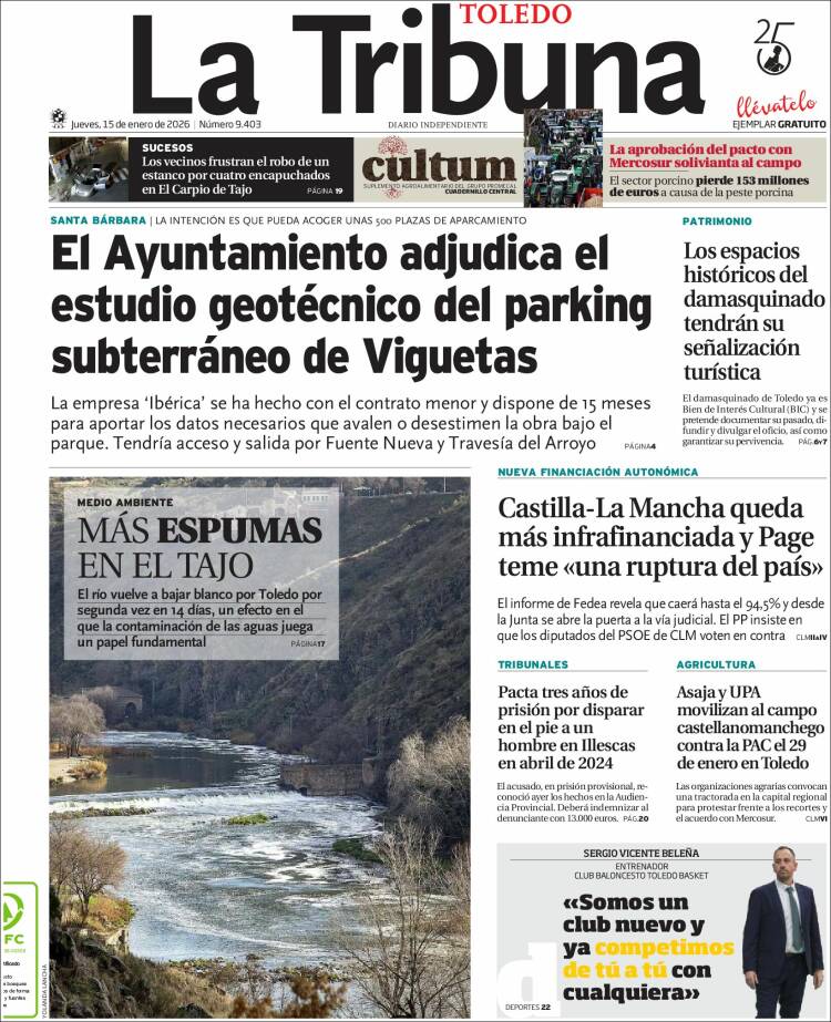 Portada de La Tribuna de Toledo (Espa&ntilde;a)