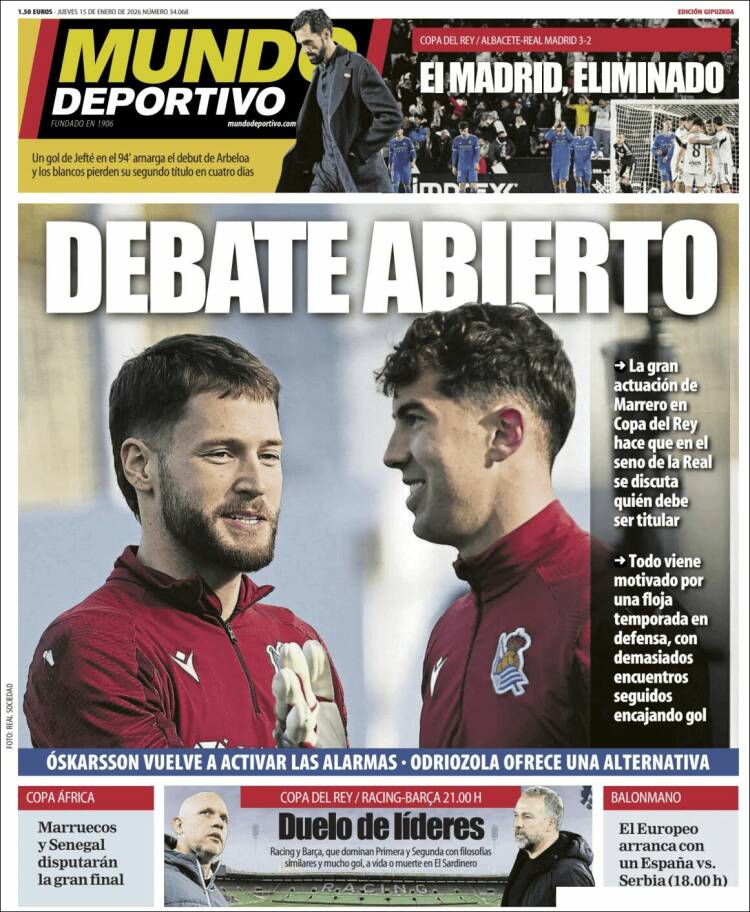 Portada de Mundo Deportivo Gipuzkoa (Espa&ntilde;a)