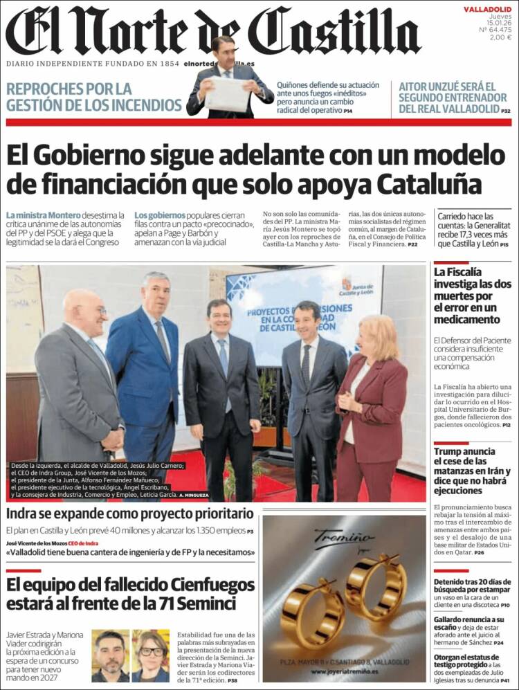 Portada de Norte de Castilla - Valladolid (Espa&ntilde;a)