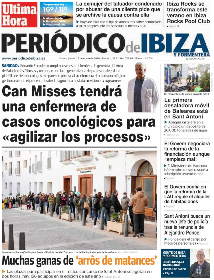 Portada de Periódico de Ibiza (Espa&ntilde;a)