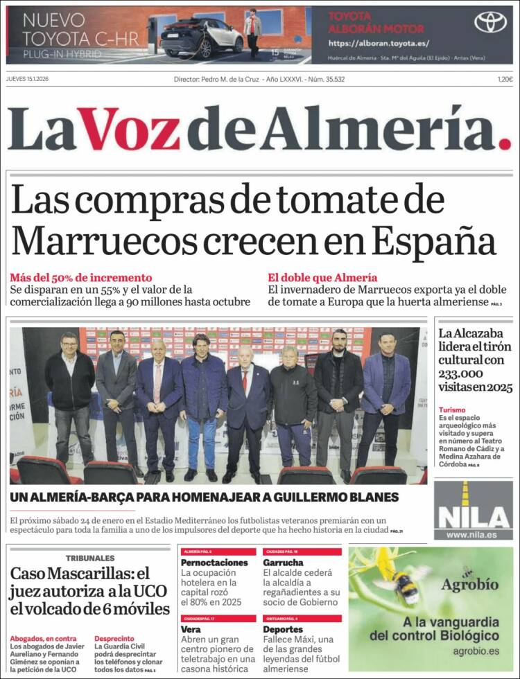 Portada de La Voz de Almería (Espa&ntilde;a)