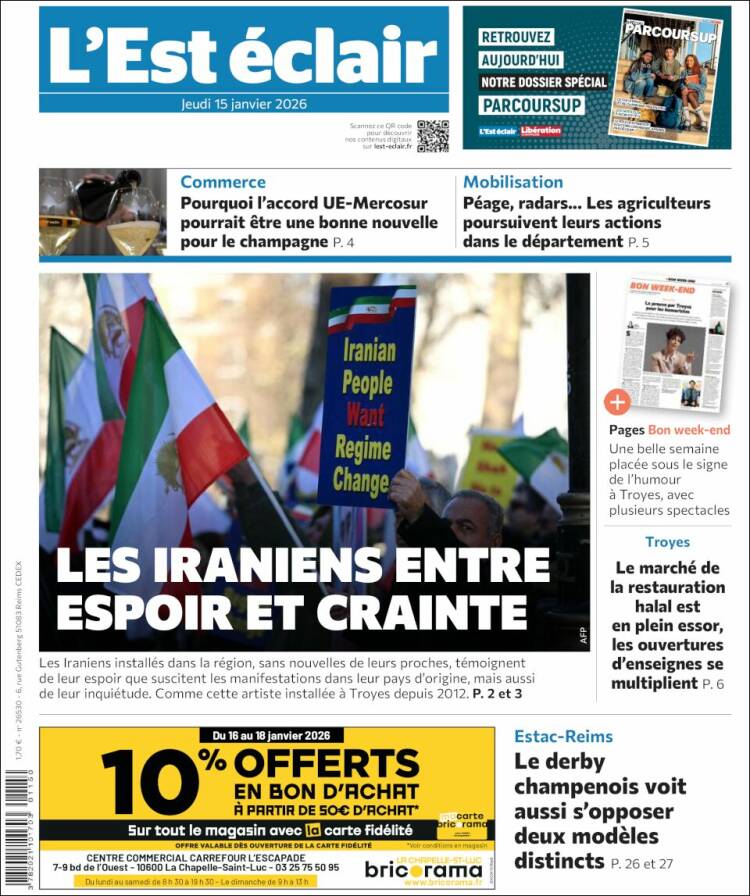 Portada de L'Est Eclair (Francia)