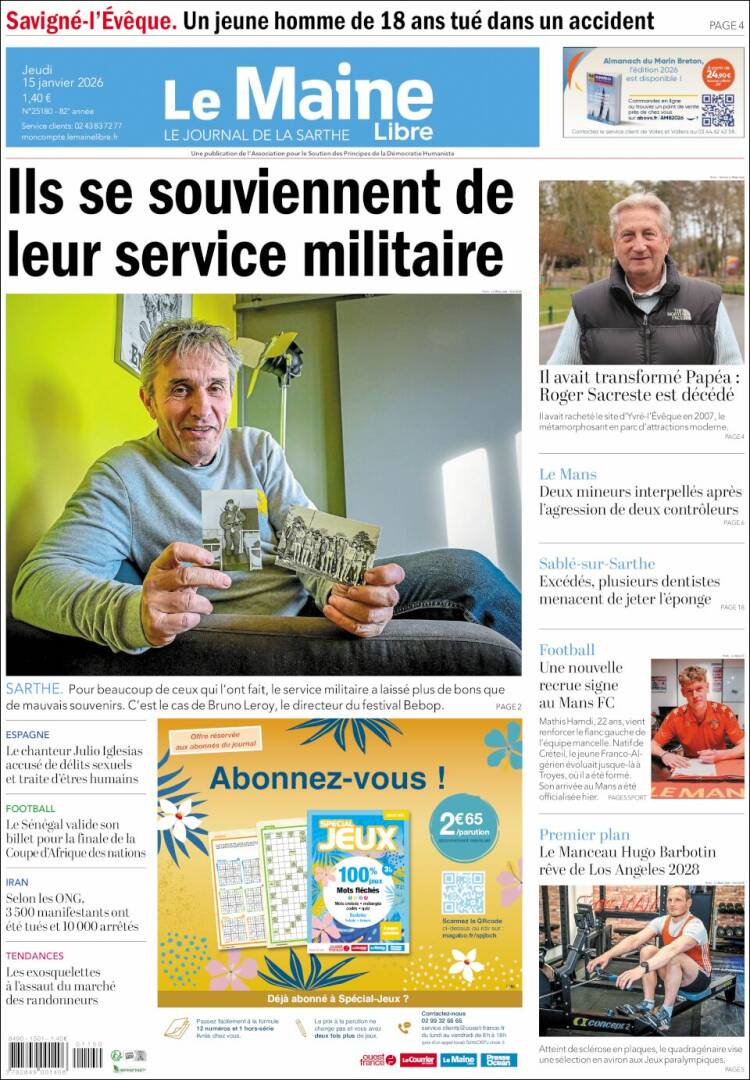 Portada de Le Maine Libre (Francia)