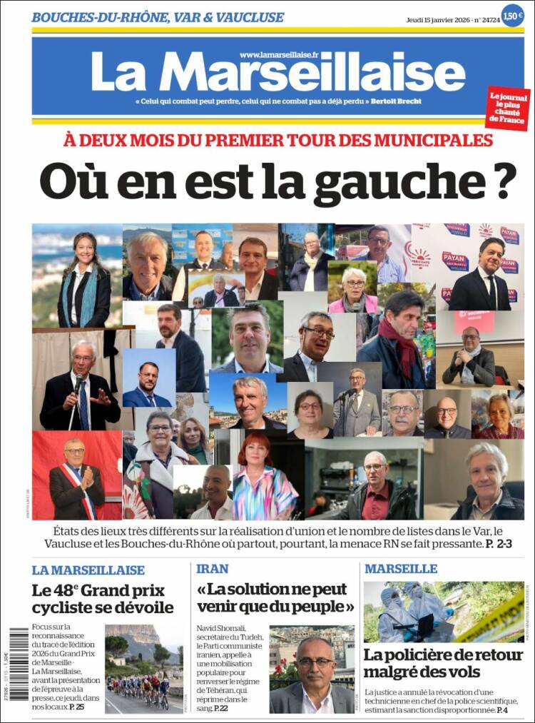 Portada de La Marseillaise (Francia)