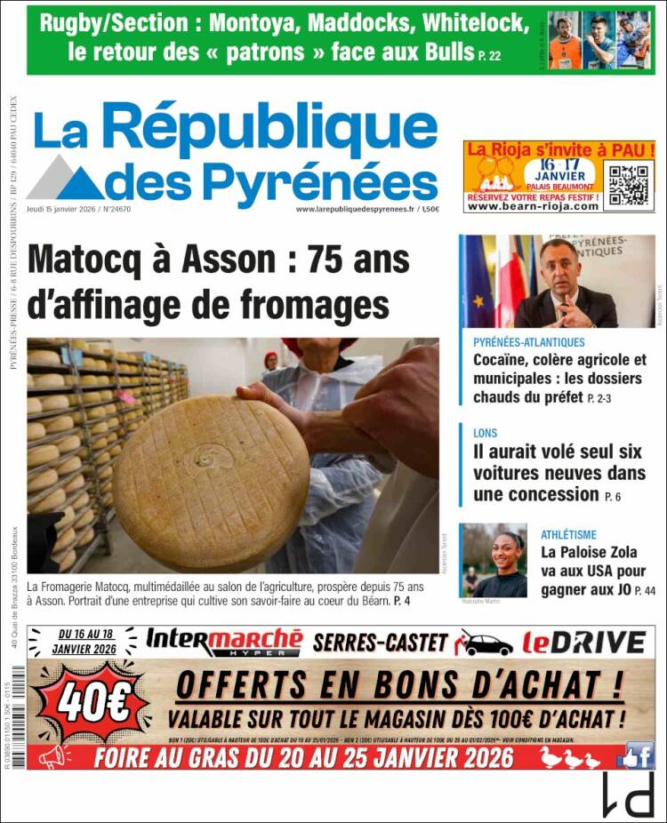 Portada de La République des Pyrénées (Francia)