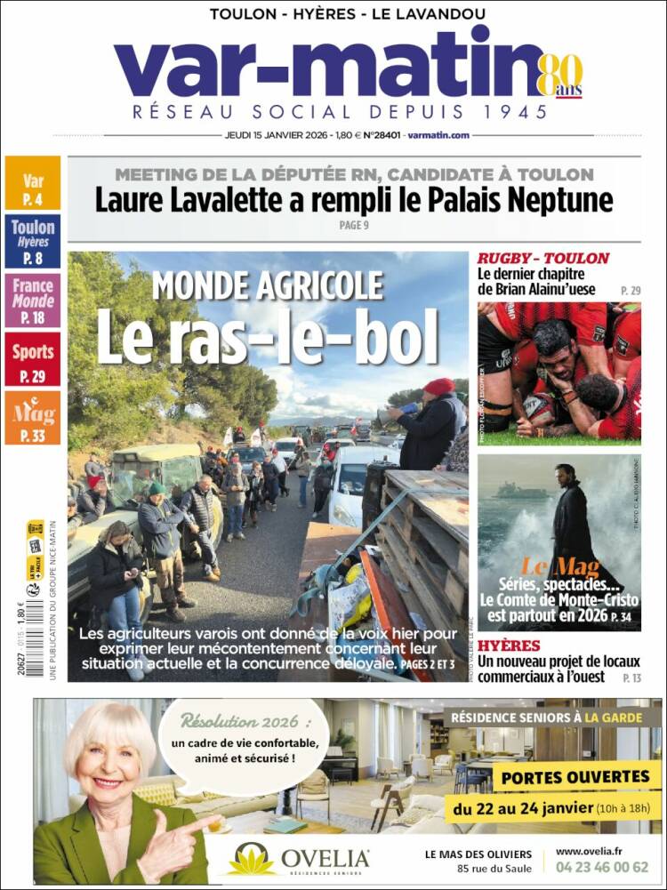 Portada de Var-Matin (Francia)