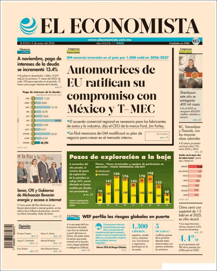 Portada de El Economista (M&eacute;xico)